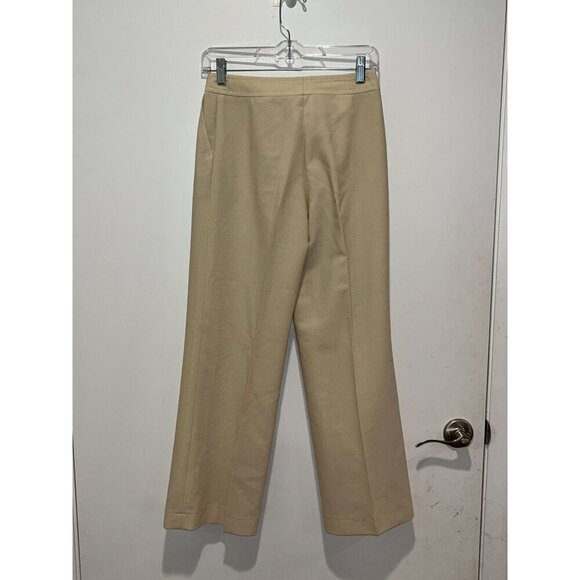 Akris Punto Womens Beige Wool-Blend High Waist Wide-Leg Dress Pants Size 4 - Picture 2 of 10